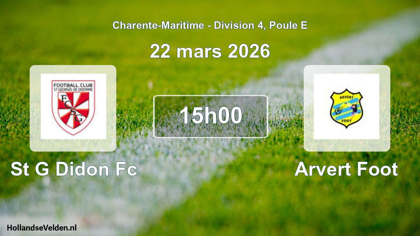 Geplande wedstrijd: St G Didon Fc - Arvert Foot (22 mars 2026)