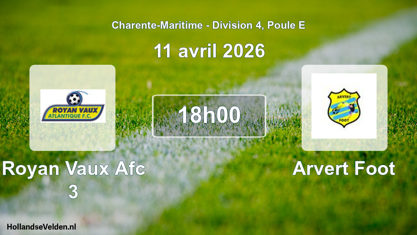 Geplande wedstrijd: Royan Vaux Afc 3 - Arvert Foot (11 avril 2026)