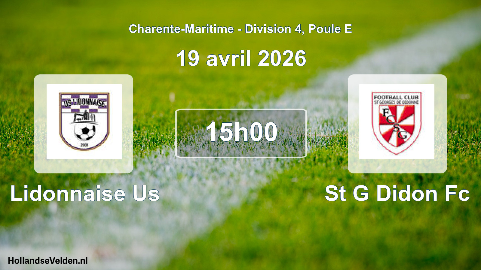 Geplande wedstrijd: Lidonnaise Us - St G Didon Fc (19 avril 2026)