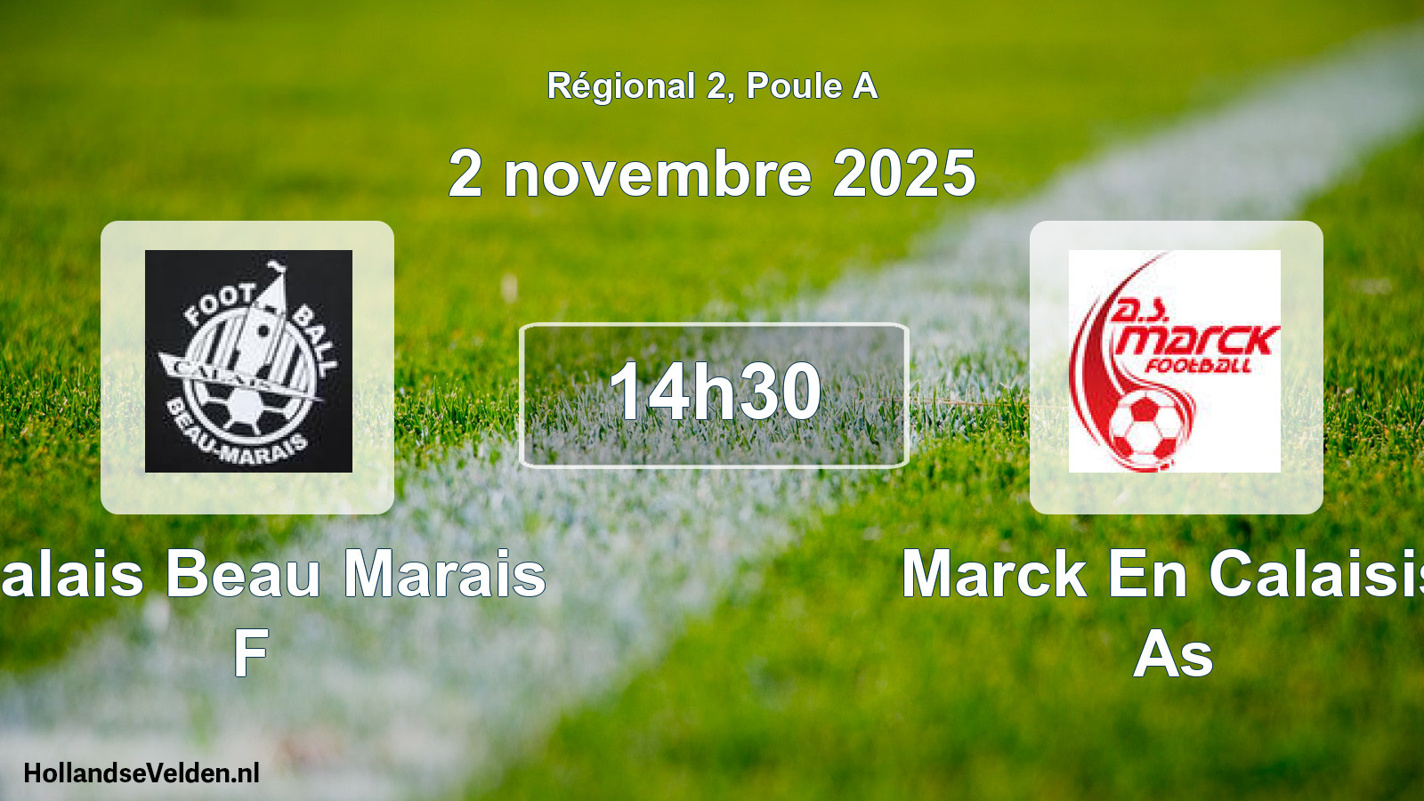 Geplande wedstrijd: Calais Beau Marais F - Marck En Calaisis As (2 novembre 2025)