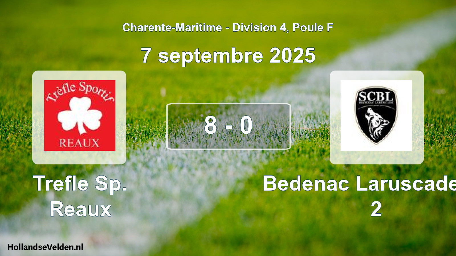 Gespeelde wedstrijd: Trefle Sp. Reaux - Bedenac Laruscade Sc 2 8 - 0 (7 septembre 2025)