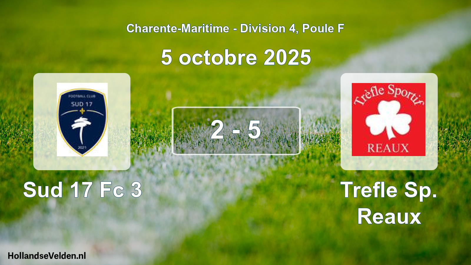 Gespeelde wedstrijd: Sud 17 Fc 3 - Trefle Sp. Reaux 2 - 5 (5 octobre 2025)