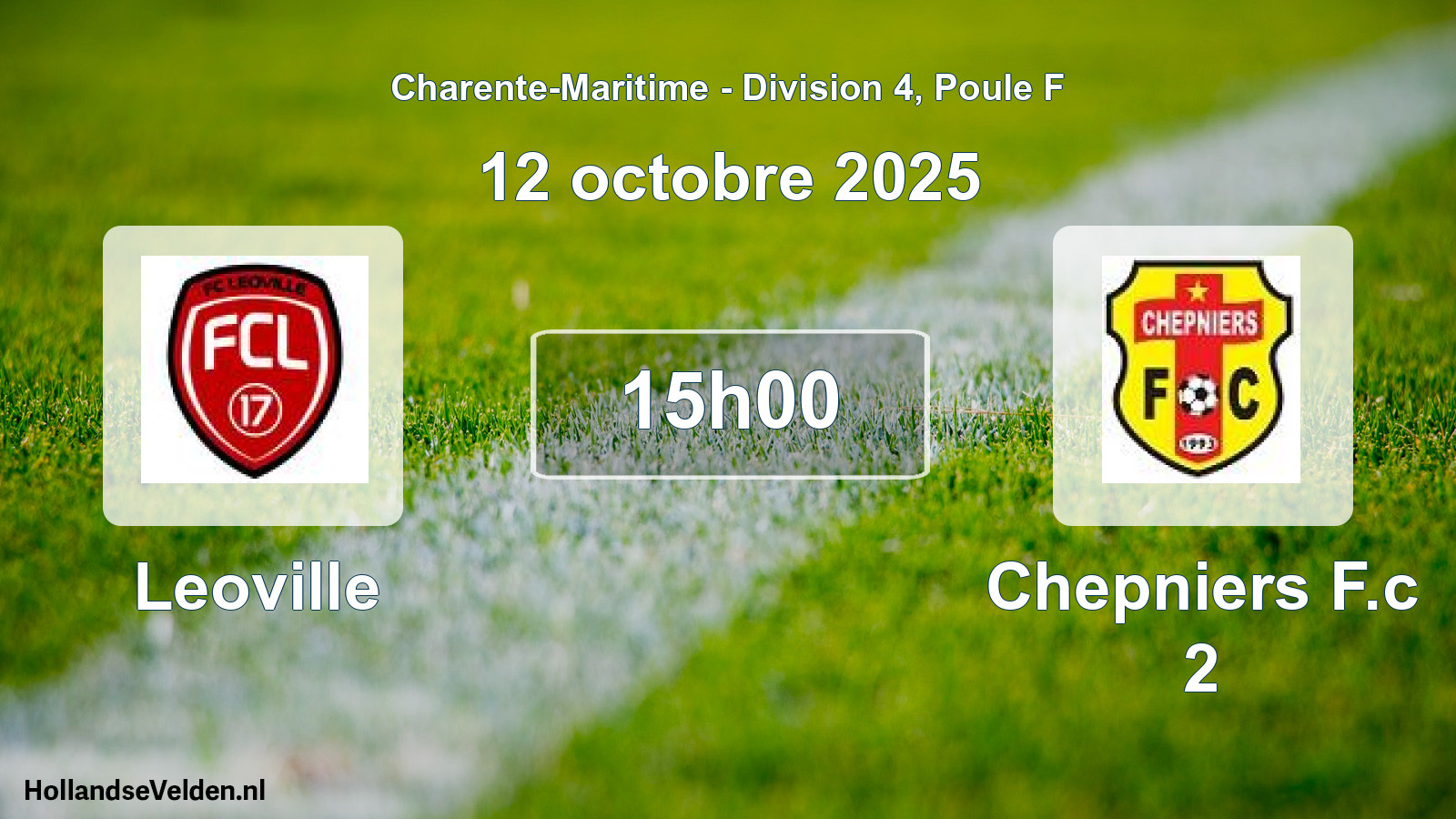 Geplande wedstrijd: Leoville - Chepniers F.c 2 (12 octobre 2025)