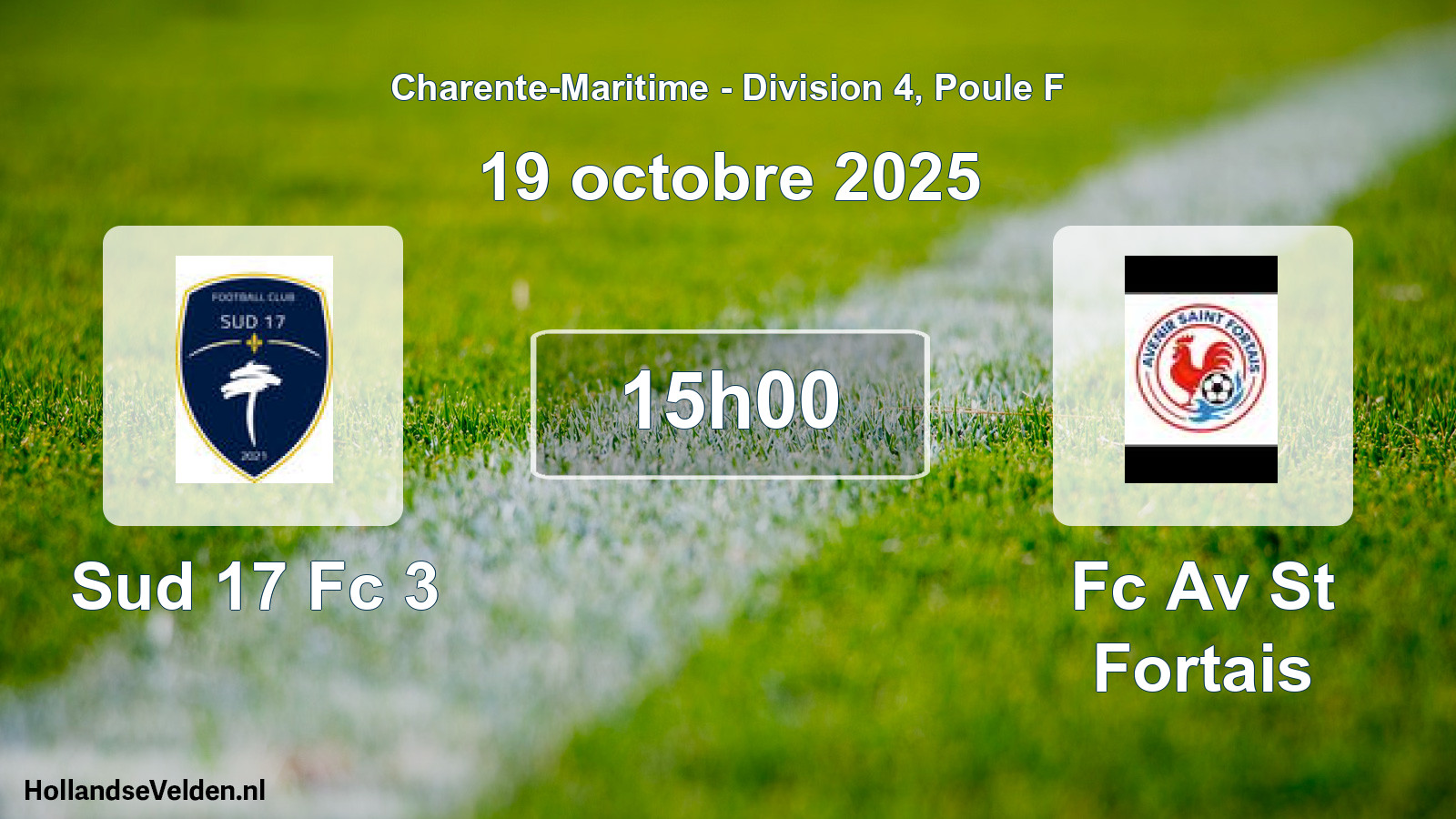 Geplande wedstrijd: Sud 17 Fc 3 - Fc Av St Fortais (19 octobre 2025)