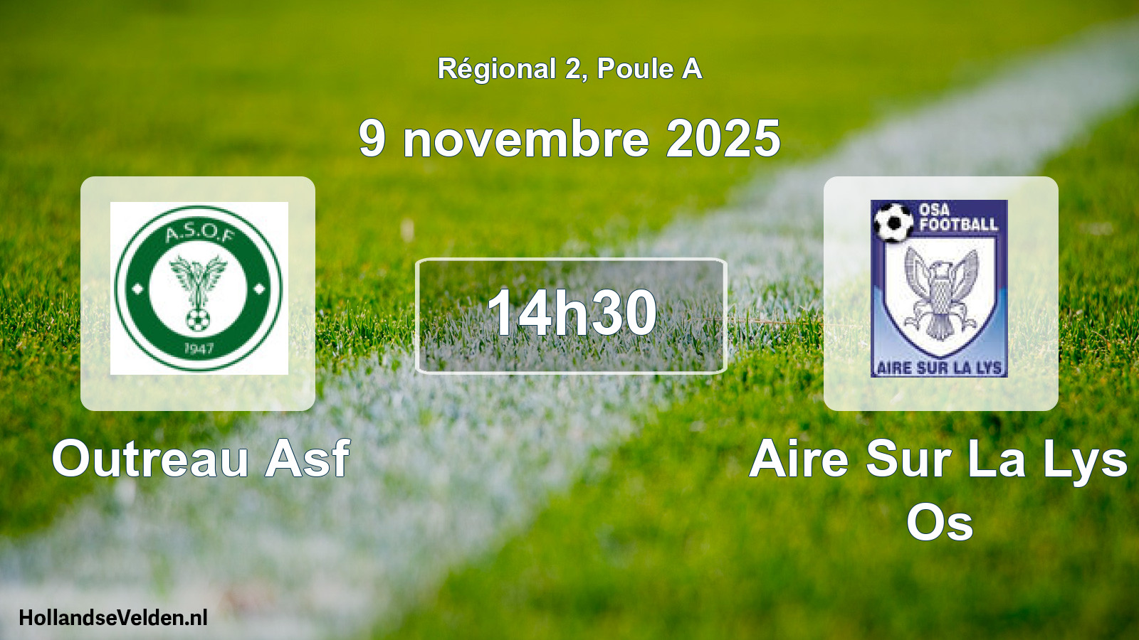 Geplande wedstrijd: Outreau Asf - Aire Sur La Lys Os (9 november 2025)