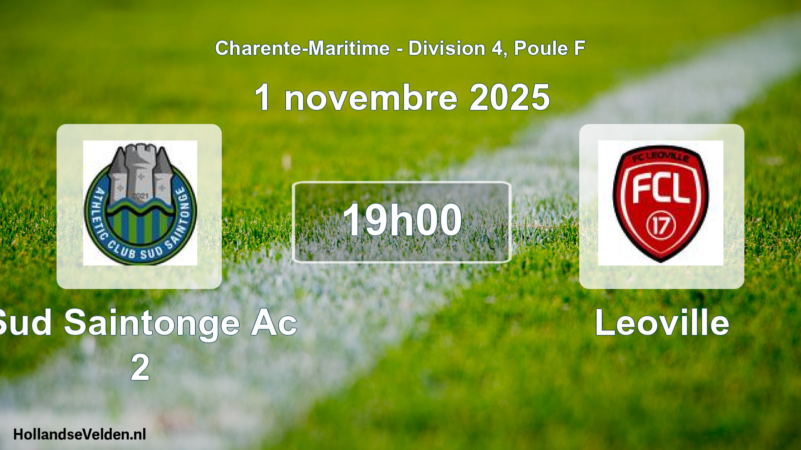Scheduled Match: Sud Saintonge Ac 2 - Leoville (1 November 2025)