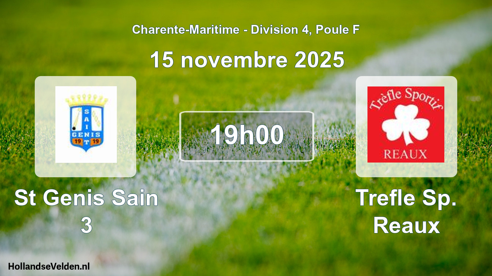Geplande wedstrijd: St Genis Sain 3 - Trefle Sp. Reaux (15 novembre 2025)