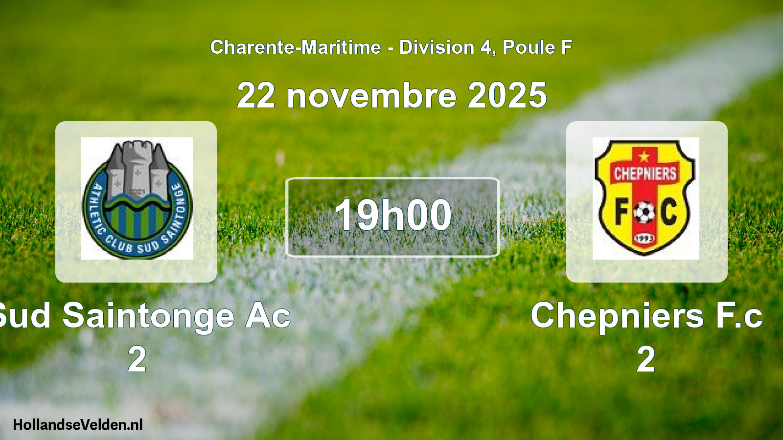 Scheduled Match: Sud Saintonge Ac 2 - Chepniers F.c 2 (22 November 2025)