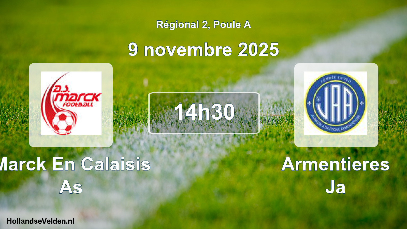 Geplande wedstrijd: Marck En Calaisis As - Armentieres Ja (9 novembre 2025)