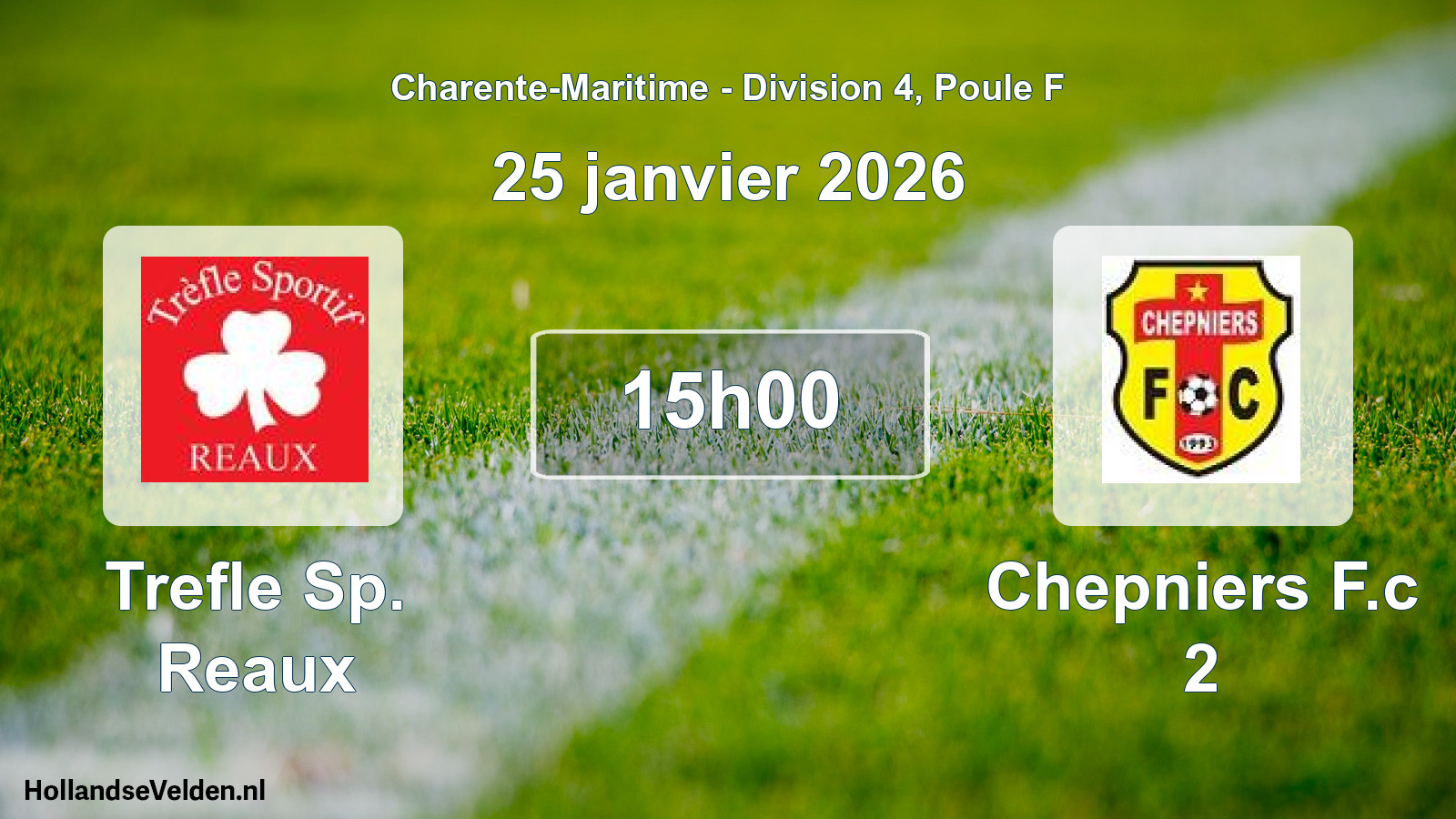 Geplande wedstrijd: Trefle Sp. Reaux - Chepniers F.c 2 (25 janvier 2026)