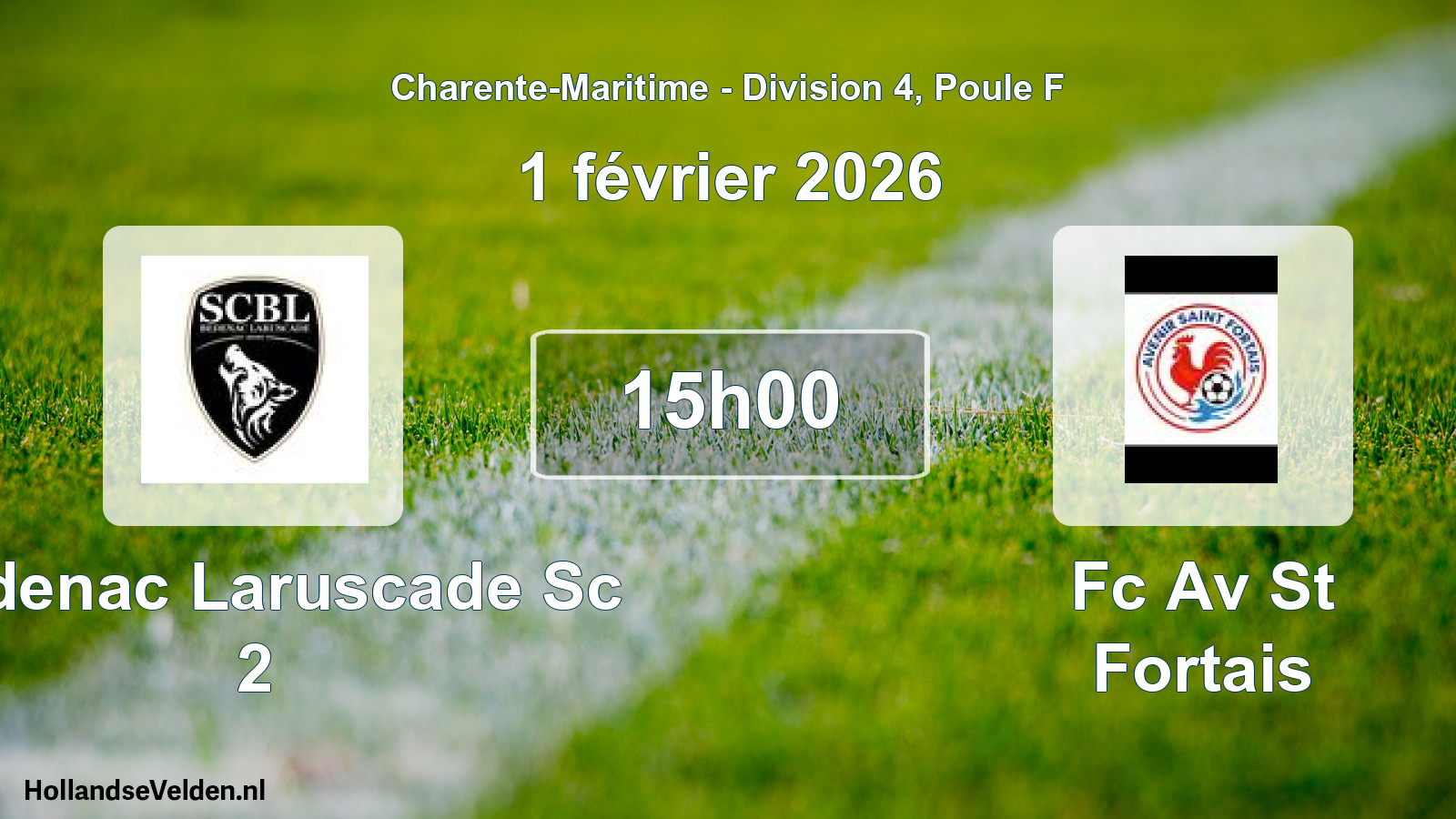 Geplande wedstrijd: Bedenac Laruscade Sc 2 - Fc Av St Fortais (1 février 2026)