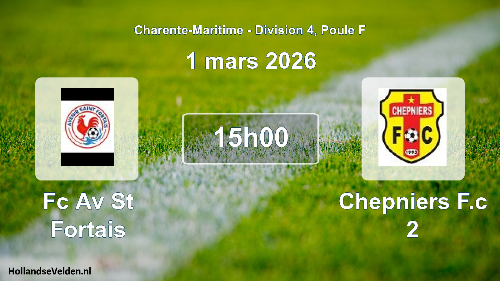 Geplande wedstrijd: Fc Av St Fortais - Chepniers F.c 2 (1 mars 2026)
