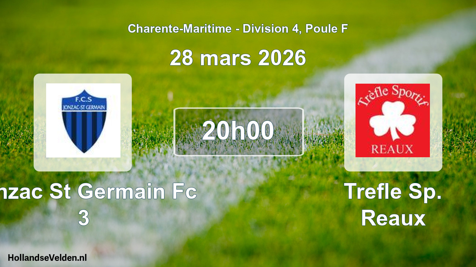 Geplande wedstrijd: Jonzac St Germain Fc 3 - Trefle Sp. Reaux (28 mars 2026)