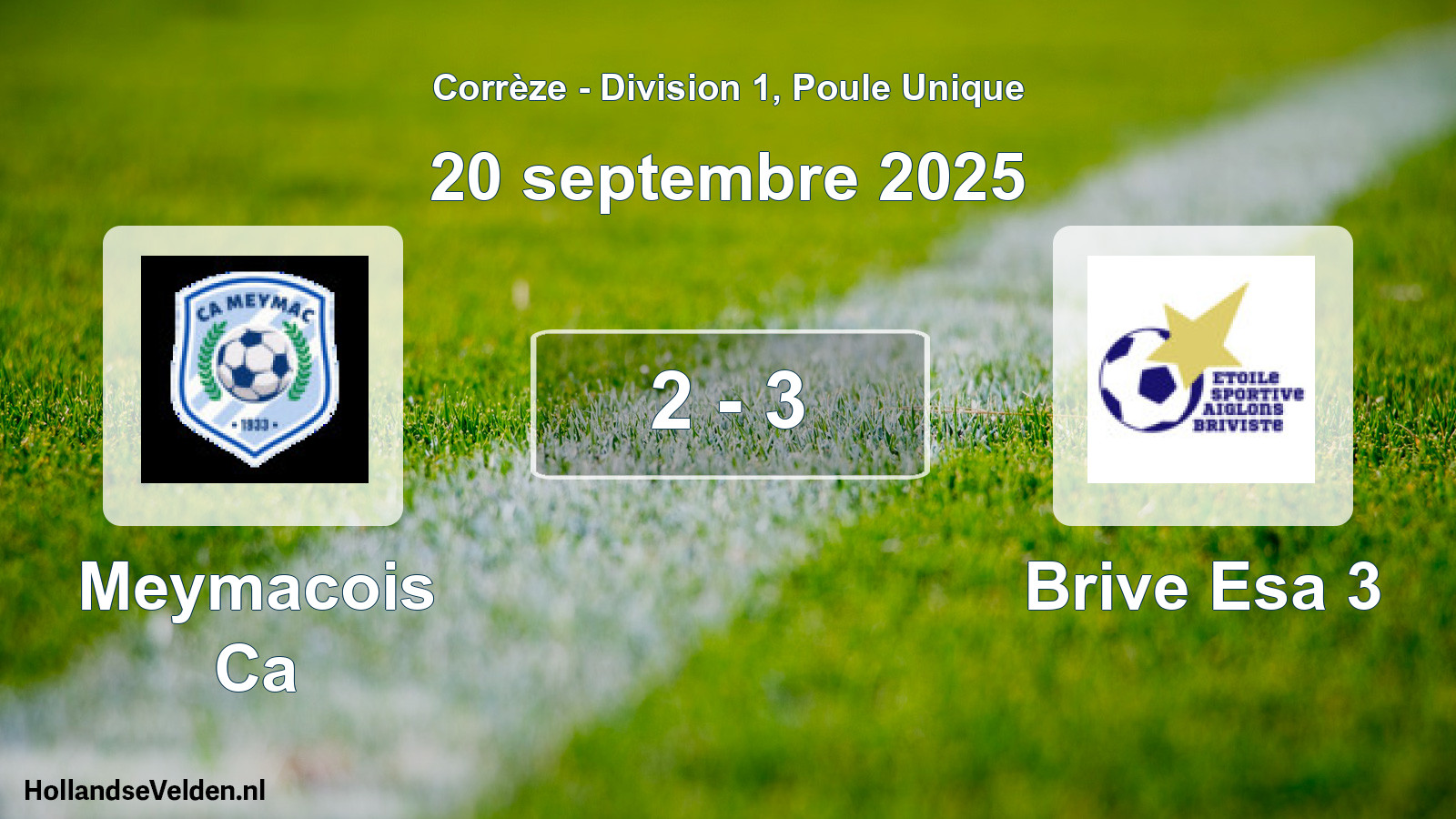 Gespeelde wedstrijd: Meymacois Ca - Brive Esa 3 2 - 3 (20 september 2025)