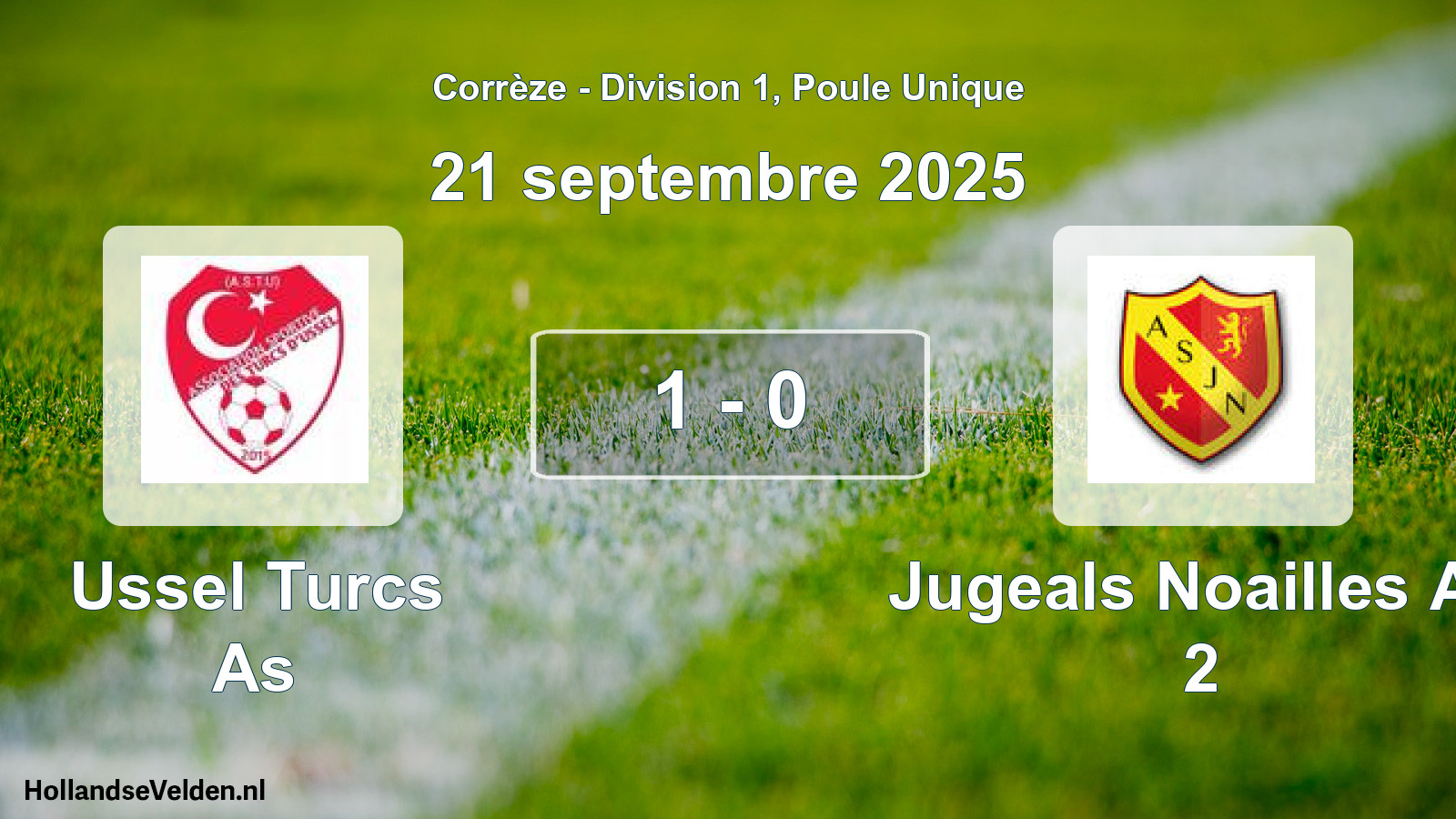 Gespeelde wedstrijd: Ussel Turcs As - Jugeals Noailles As 2 1 - 0 (21 september 2025)