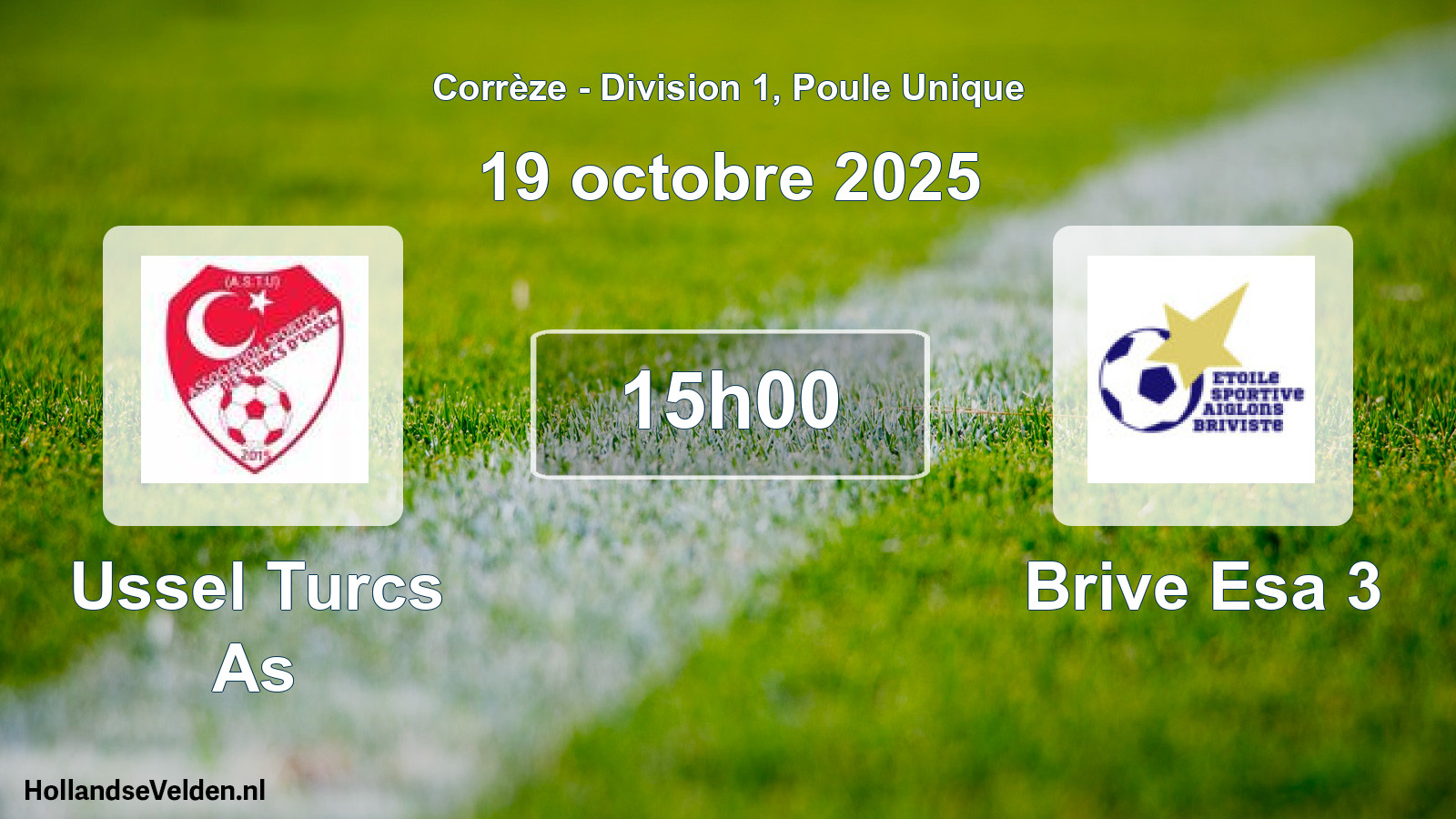Geplande wedstrijd: Ussel Turcs As - Brive Esa 3 (19 octobre 2025)