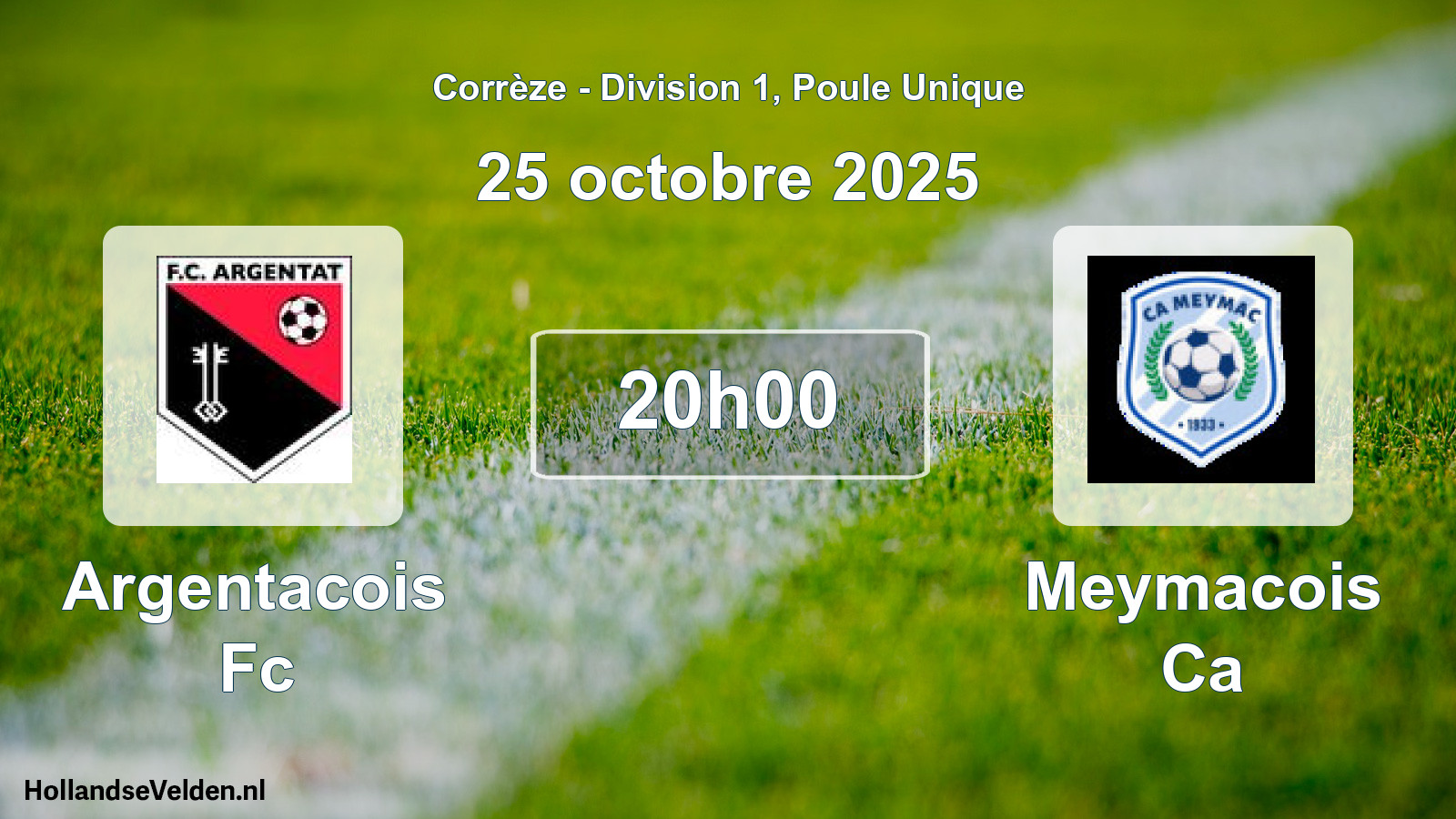 Geplande wedstrijd: Argentacois Fc - Meymacois Ca (25 octobre 2025)