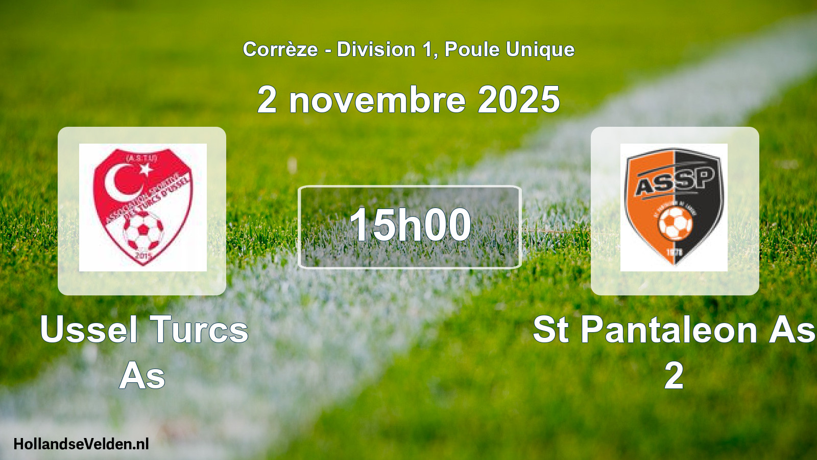 Geplande wedstrijd: Ussel Turcs As - St Pantaleon As 2 (2 novembre 2025)