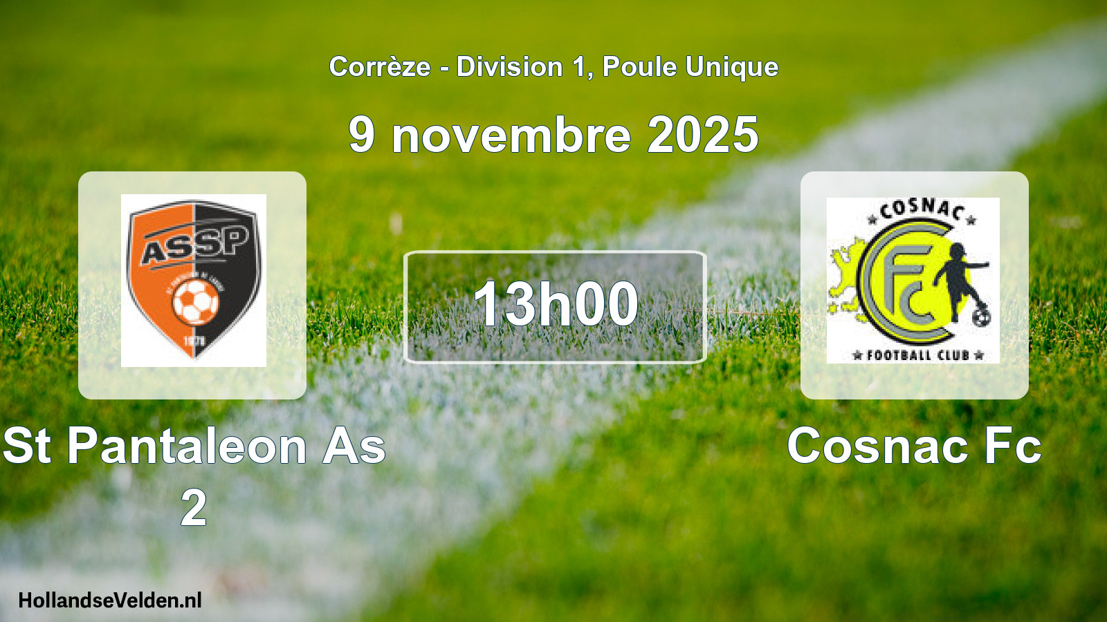 Geplande wedstrijd: St Pantaleon As 2 - Cosnac Fc (9 november 2025)
