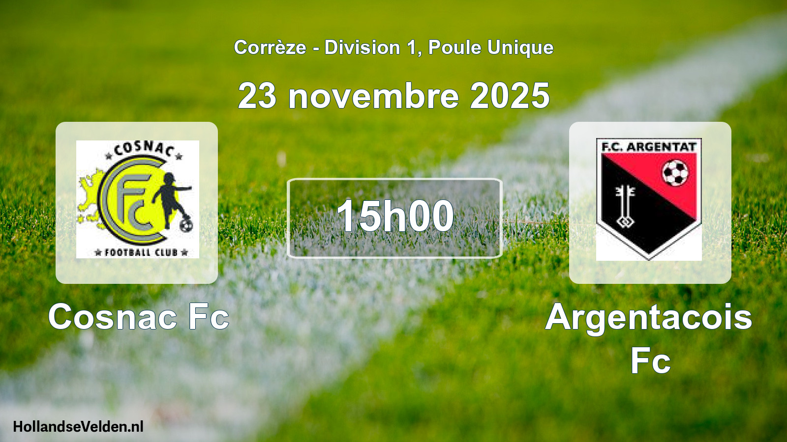Geplande wedstrijd: Cosnac Fc - Argentacois Fc (23 novembre 2025)