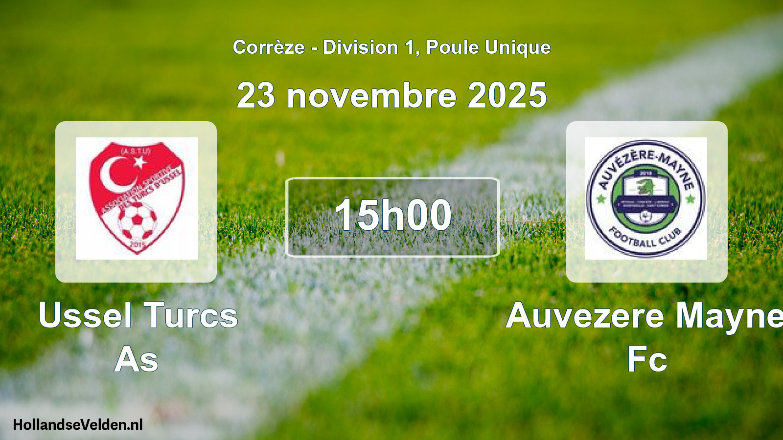 Geplande wedstrijd: Ussel Turcs As - Auvezere Mayne Fc (23 novembre 2025)