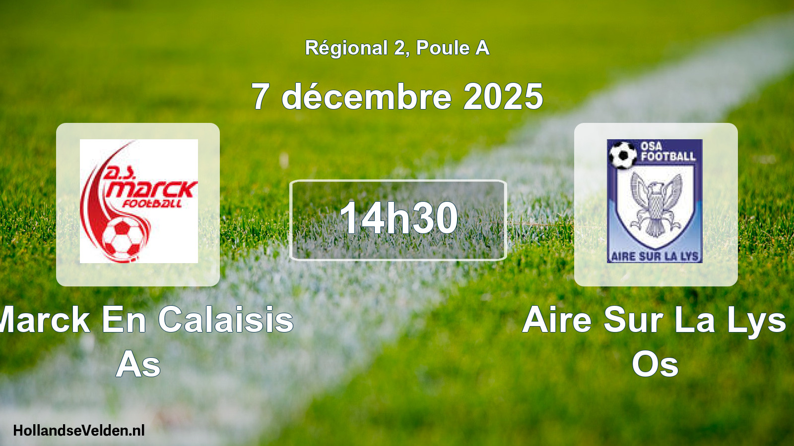 Geplande wedstrijd: Marck En Calaisis As - Aire Sur La Lys Os (7 décembre 2025)