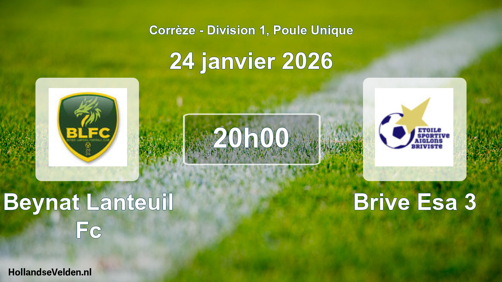 Geplande wedstrijd: Beynat Lanteuil Fc - Brive Esa 3 (24 januari 2026)