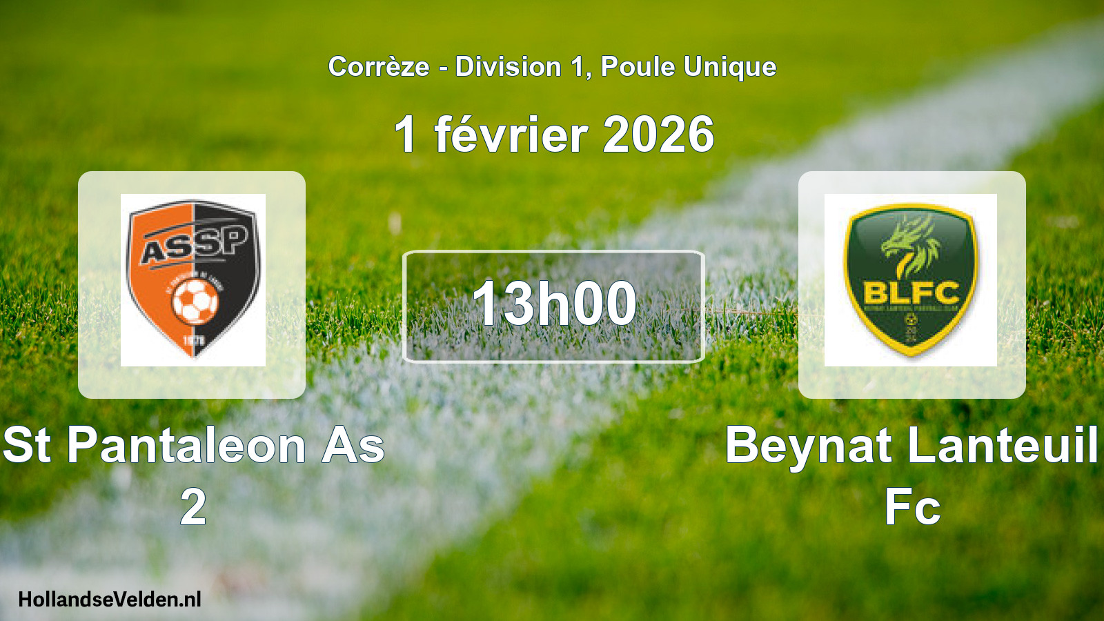 Geplande wedstrijd: St Pantaleon As 2 - Beynat Lanteuil Fc (1 februari 2026)