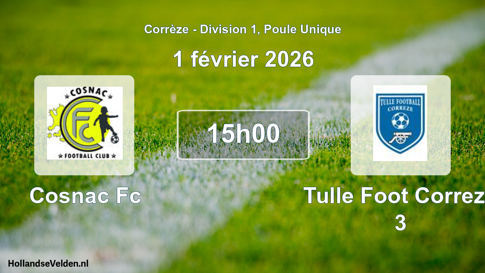 Geplande wedstrijd: Cosnac Fc - Tulle Foot Correze 3 (1 février 2026)