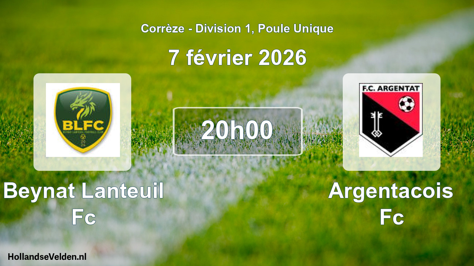Geplande wedstrijd: Beynat Lanteuil Fc - Argentacois Fc (7 februari 2026)