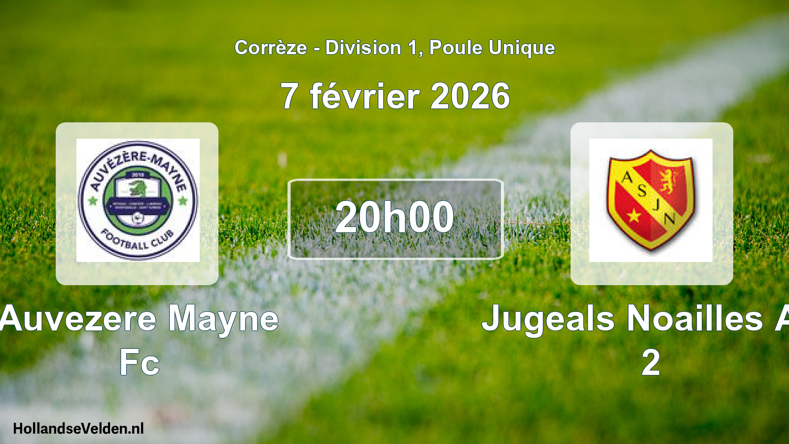 Geplande wedstrijd: Auvezere Mayne Fc - Jugeals Noailles As 2 (7 februari 2026)
