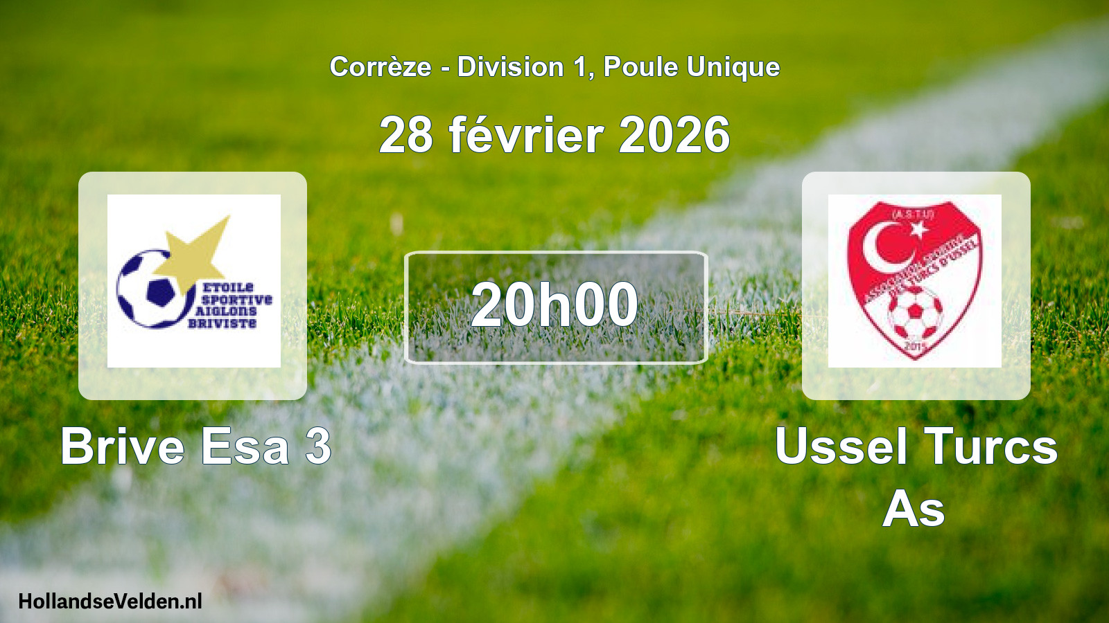 Geplande wedstrijd: Brive Esa 3 - Ussel Turcs As (28 février 2026)