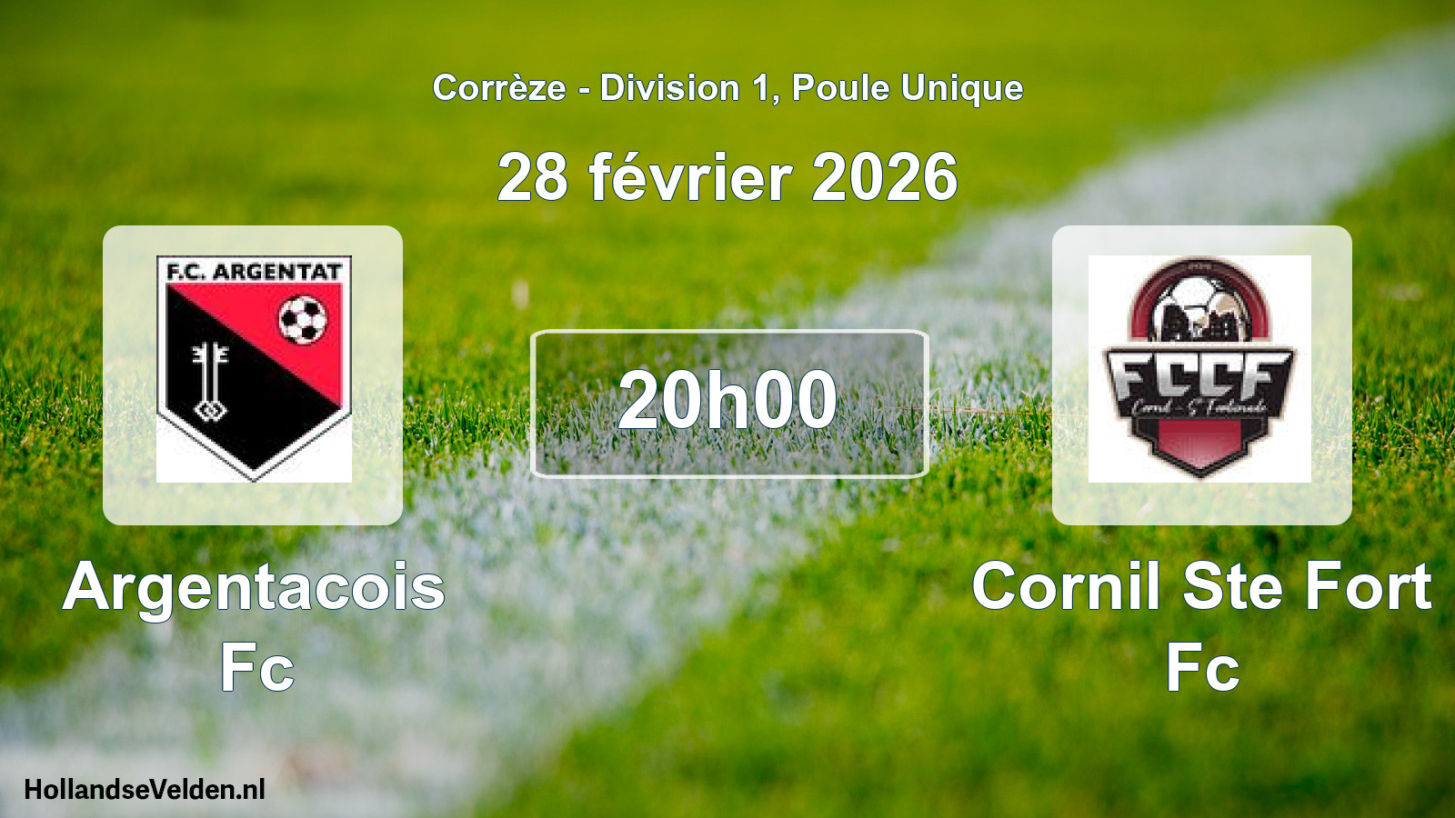 Geplande wedstrijd: Argentacois Fc - Cornil Ste Fort Fc (28 février 2026)