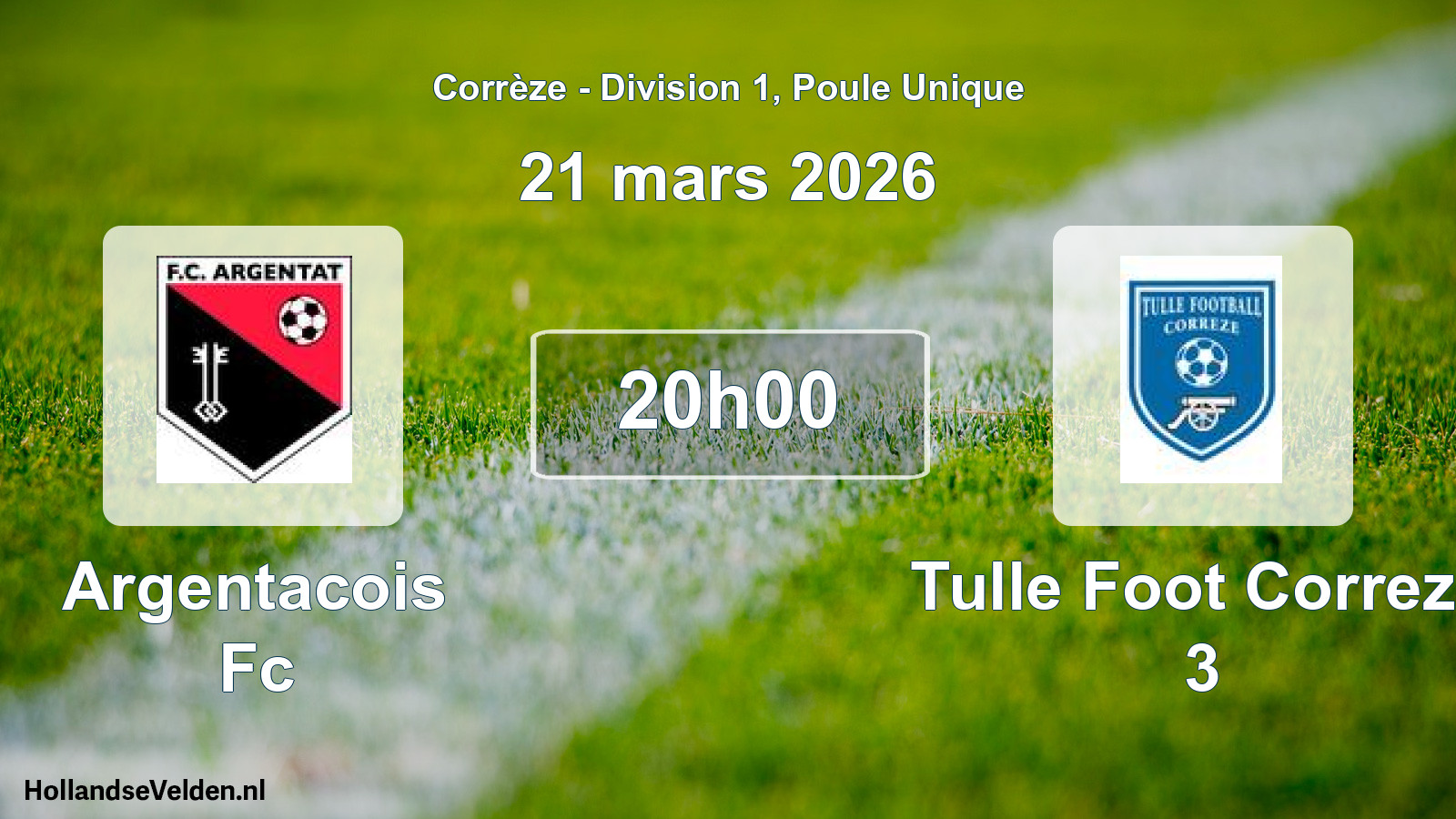 Geplande wedstrijd: Argentacois Fc - Tulle Foot Correze 3 (21 maart 2026)