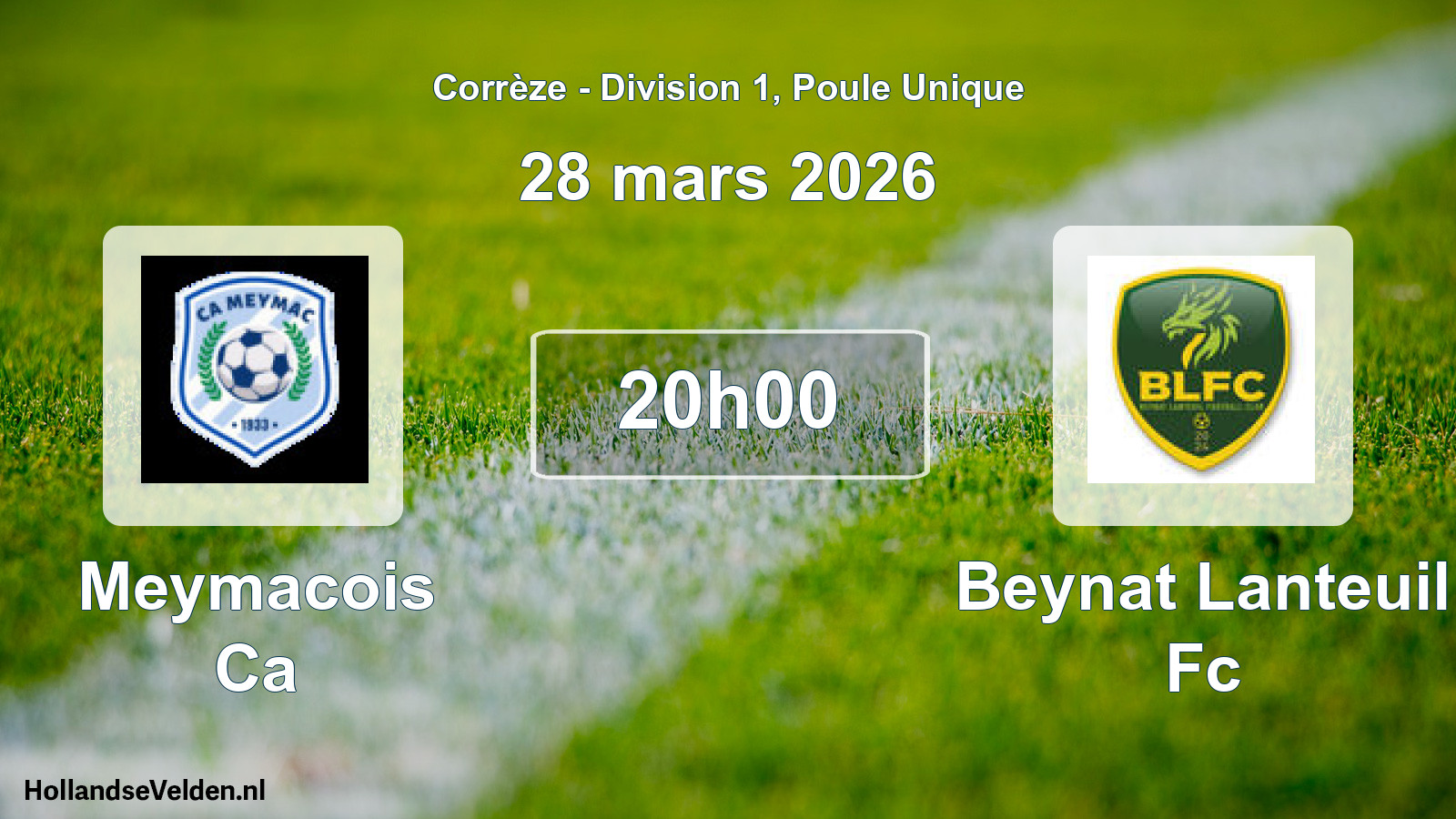 Geplande wedstrijd: Meymacois Ca - Beynat Lanteuil Fc (28 mars 2026)