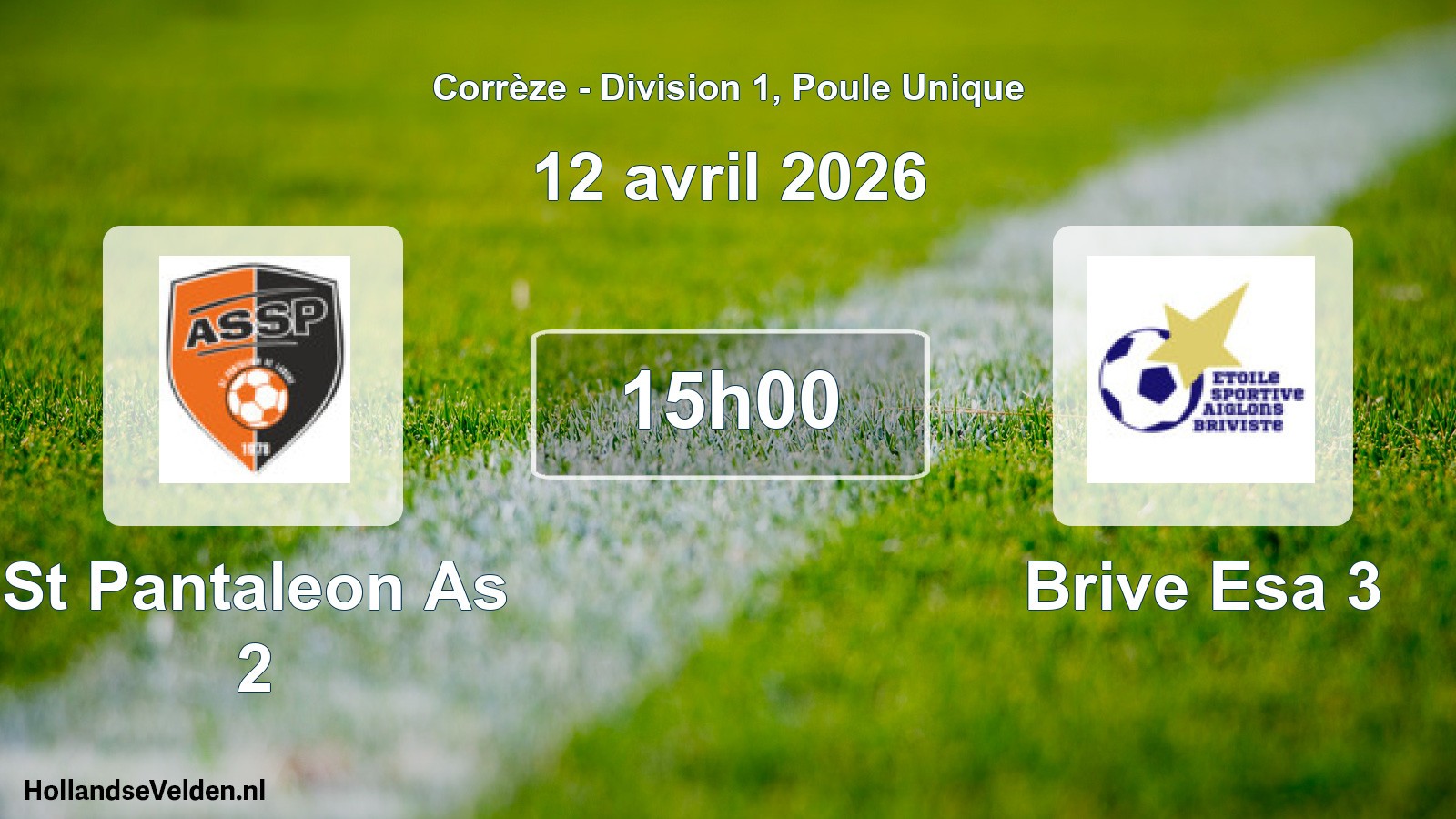Scheduled Match: St Pantaleon As 2 - Brive Esa 3 (12 April 2026)