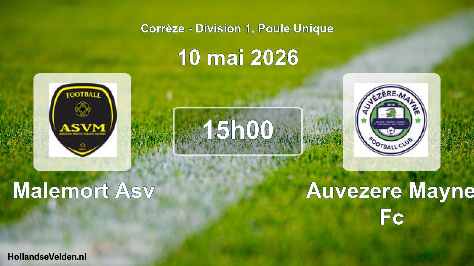 Geplande wedstrijd: Malemort Asv - Auvezere Mayne Fc (10 mei 2026)