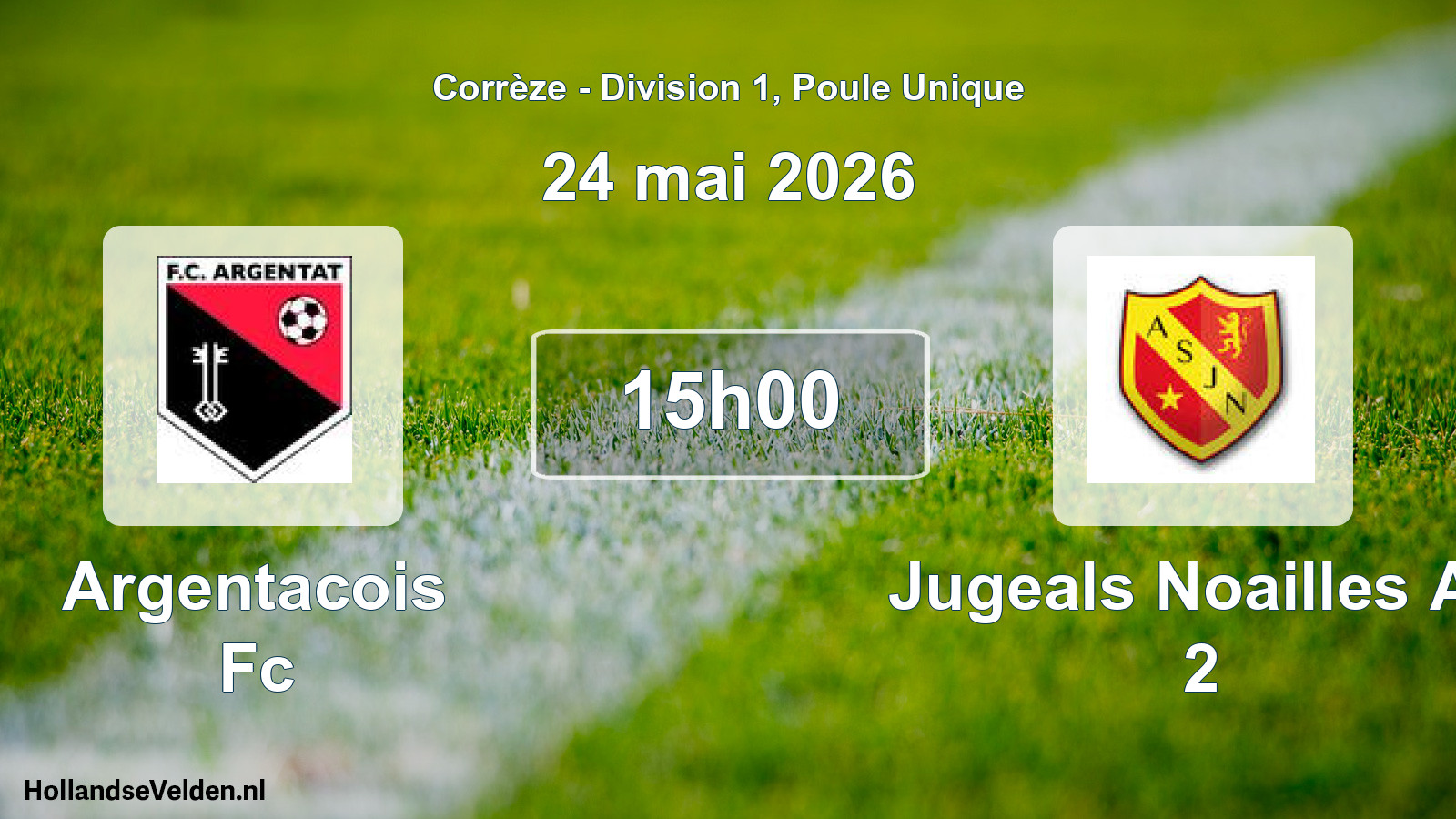 Geplande wedstrijd: Argentacois Fc - Jugeals Noailles As 2 (24 mai 2026)