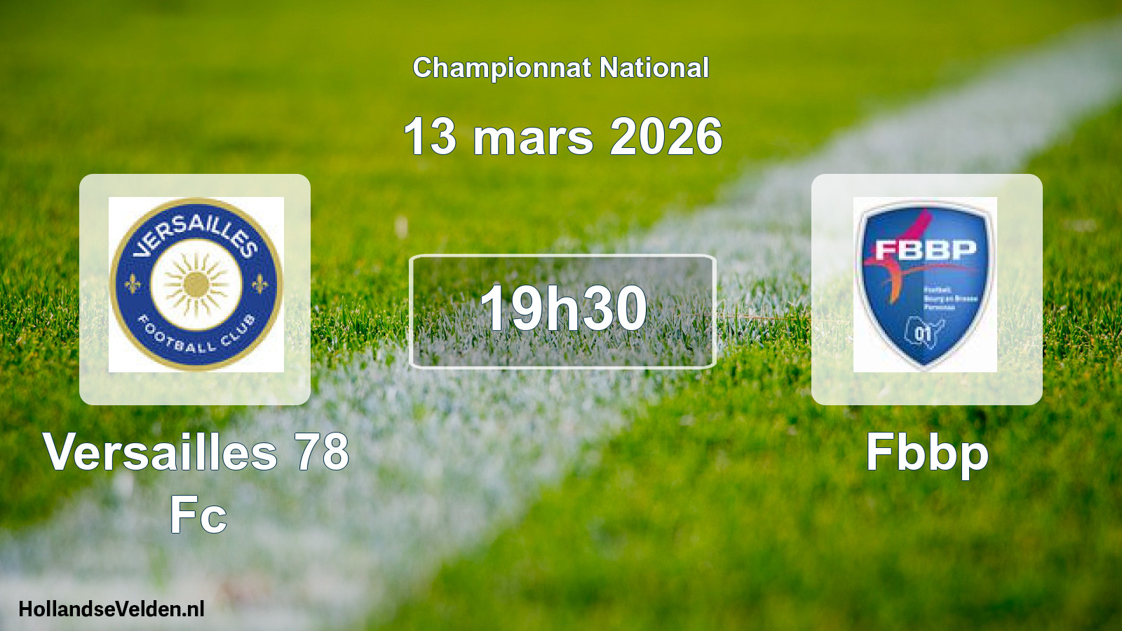 Geplande wedstrijd: Versailles 78 Fc - Fbbp (13 mars 2026)