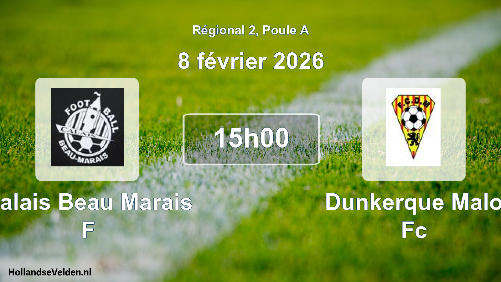 Geplande wedstrijd: Calais Beau Marais F - Dunkerque Malo Fc (8 février 2026)