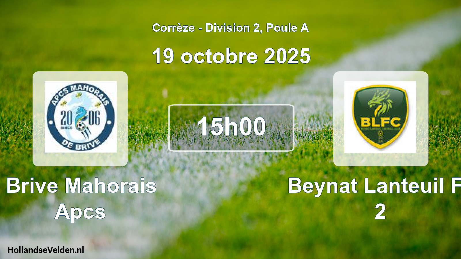 Scheduled Match: Brive Mahorais Apcs - Beynat Lanteuil Fc 2 (19 October 2025)