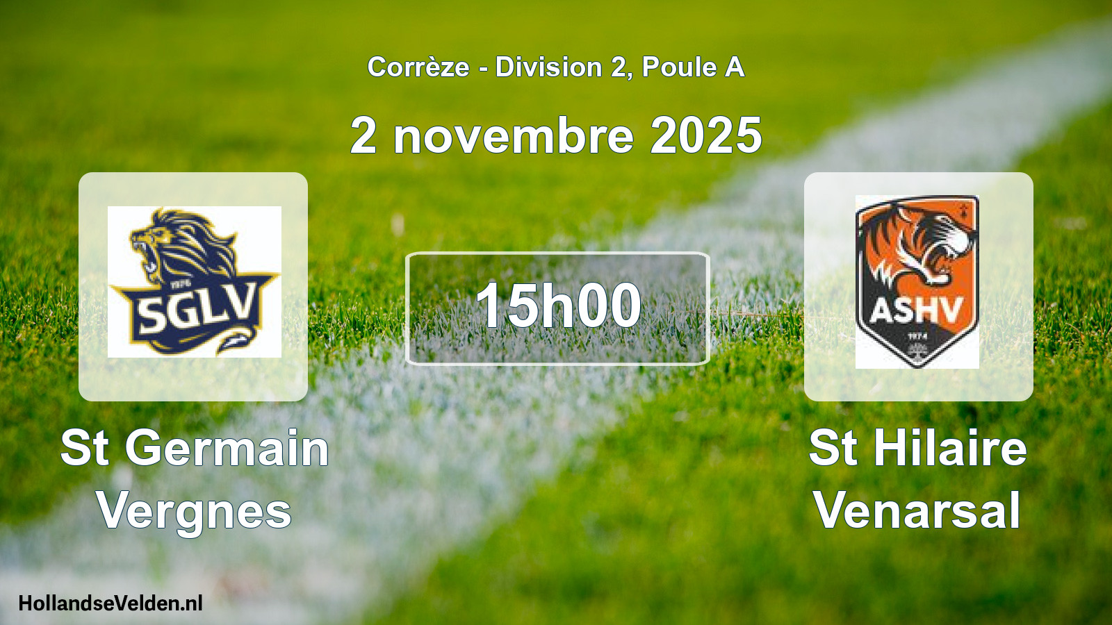 Geplande wedstrijd: St Germain Vergnes - St Hilaire Venarsal (2 novembre 2025)