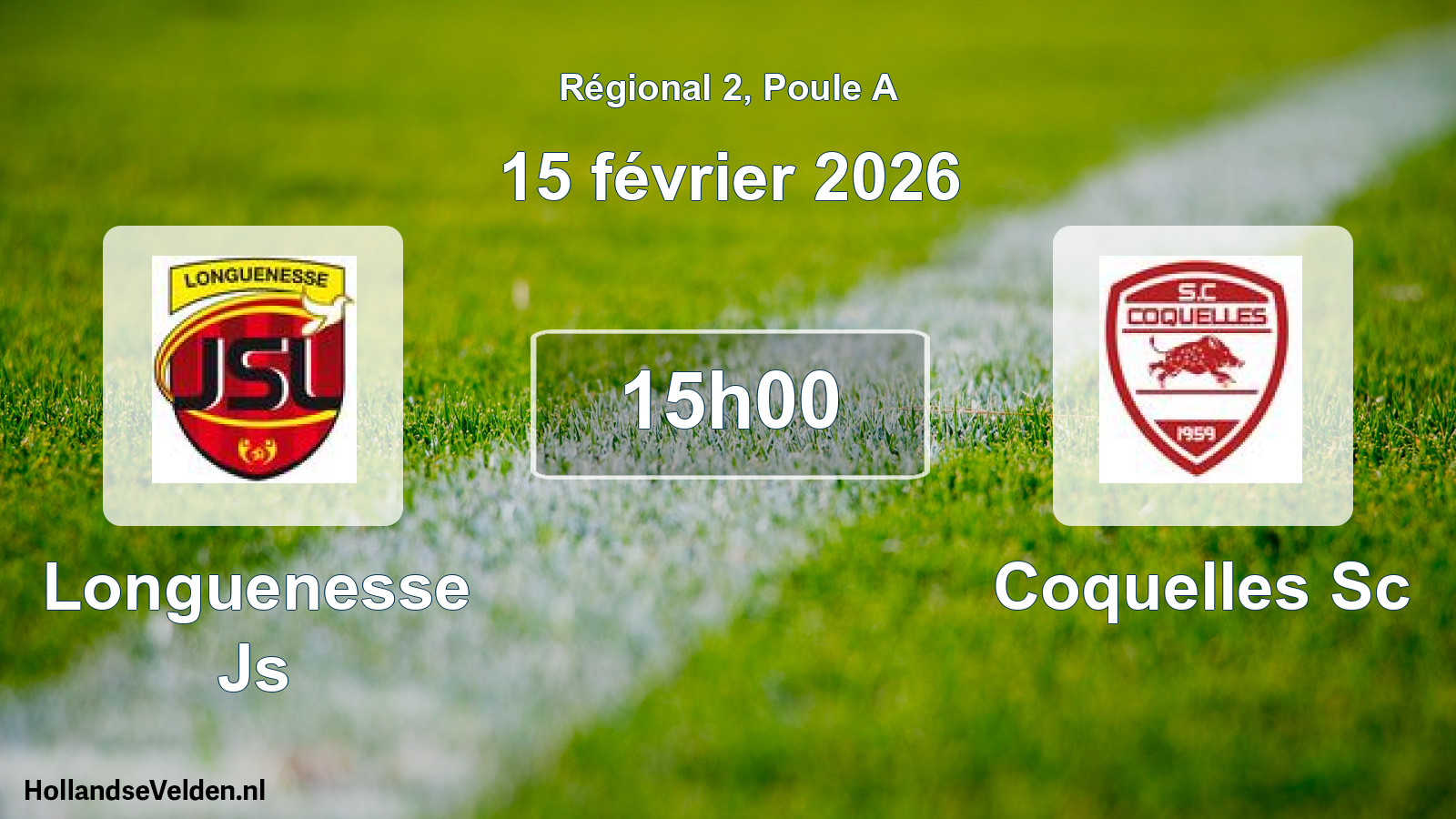 Geplande wedstrijd: Longuenesse Js - Coquelles Sc (15 février 2026)