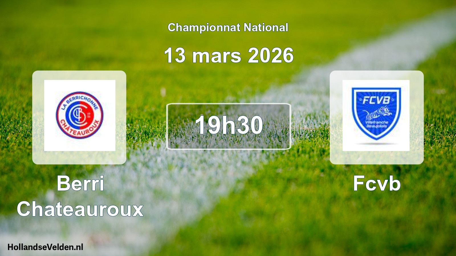 Geplande wedstrijd: Berri Chateauroux - Fcvb (13 mars 2026)