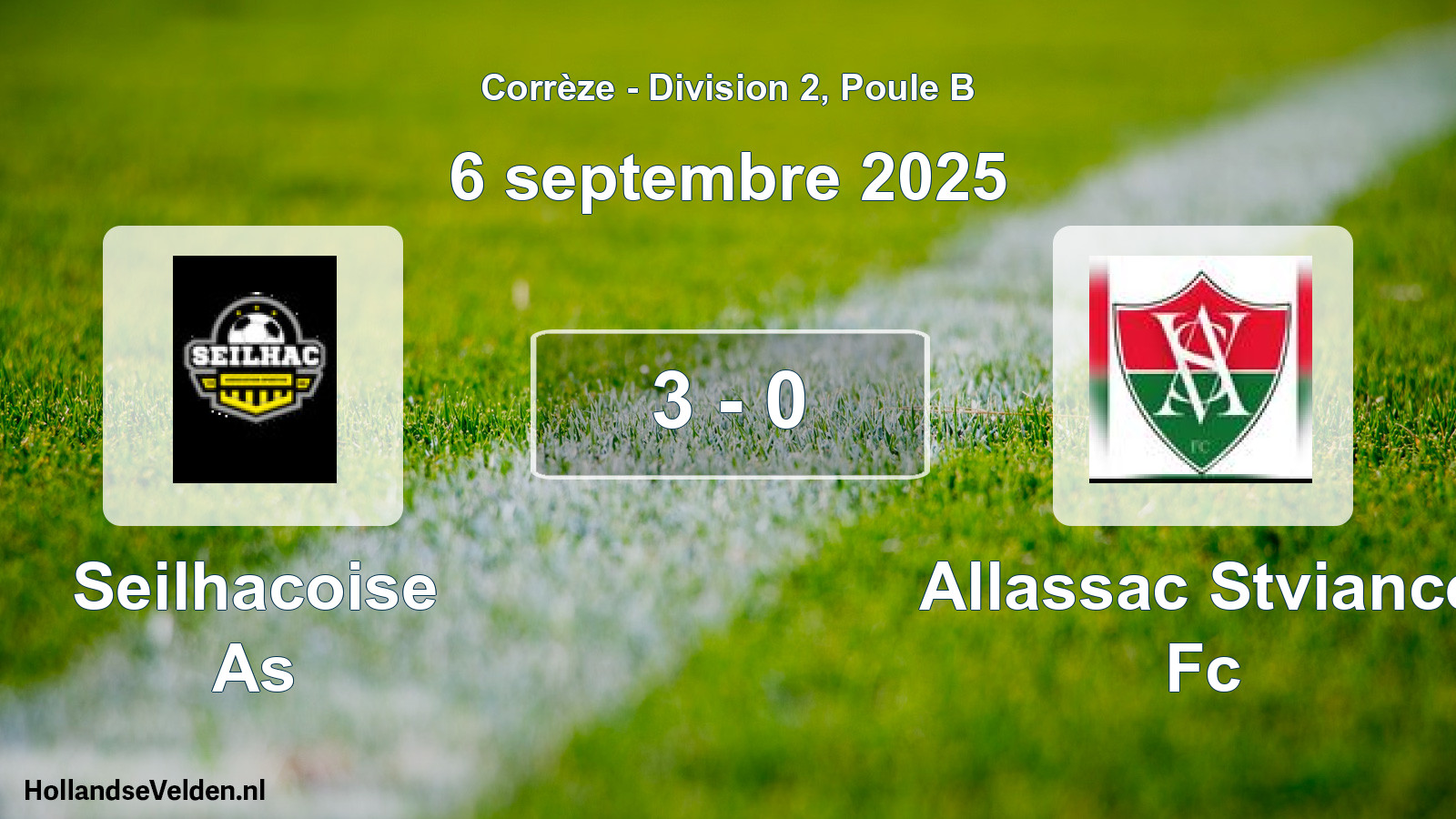 Gespeelde wedstrijd: Seilhacoise As - Allassac Stviance Fc 3 - 0 (6 septembre 2025)