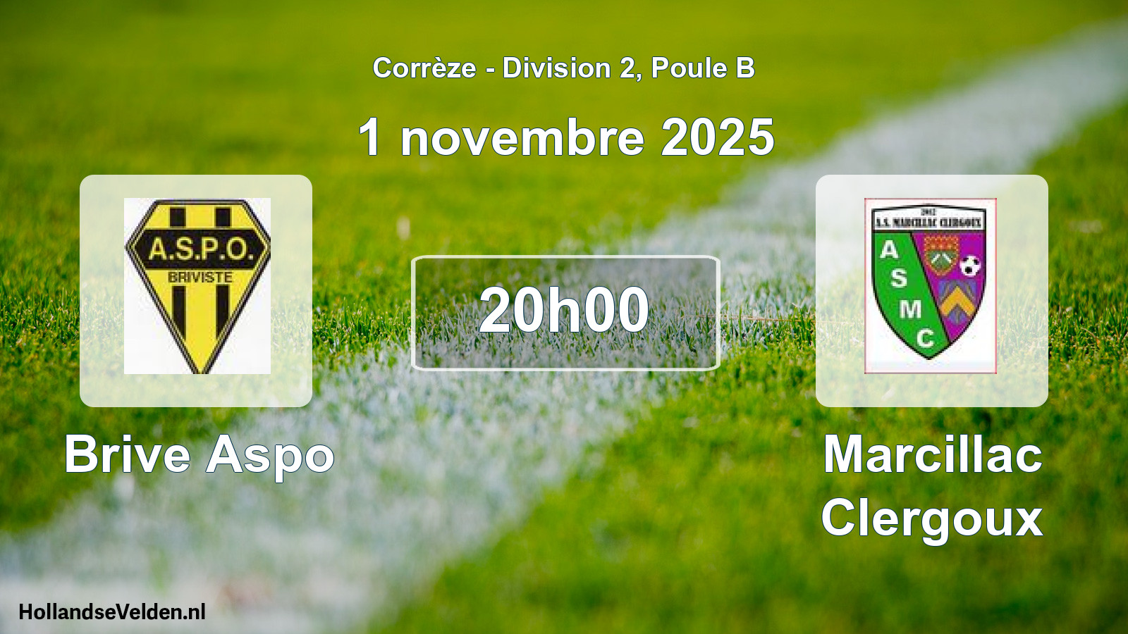 Geplande wedstrijd: Brive Aspo - Marcillac Clergoux (1 novembre 2025)