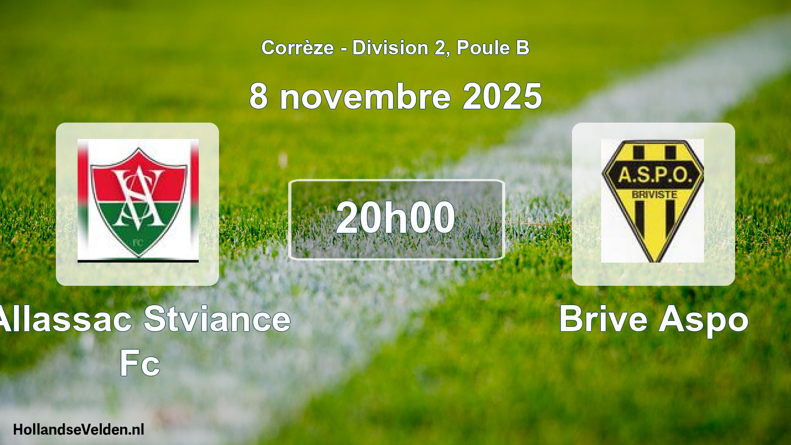 Geplande wedstrijd: Allassac Stviance Fc - Brive Aspo (8 novembre 2025)