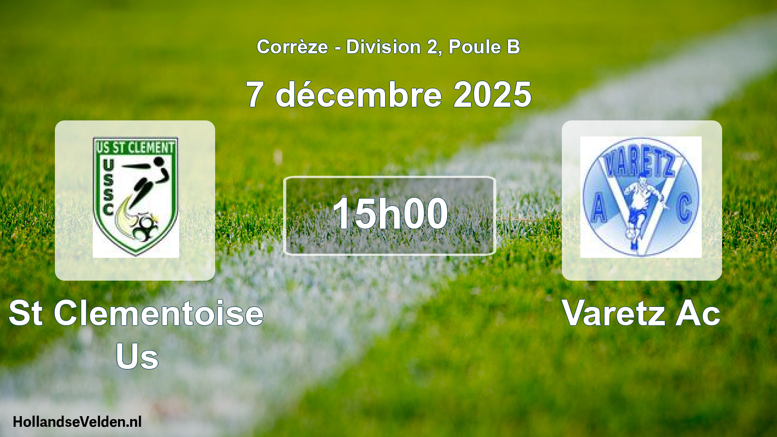 Geplande wedstrijd: St Clementoise Us - Varetz Ac (7 décembre 2025)
