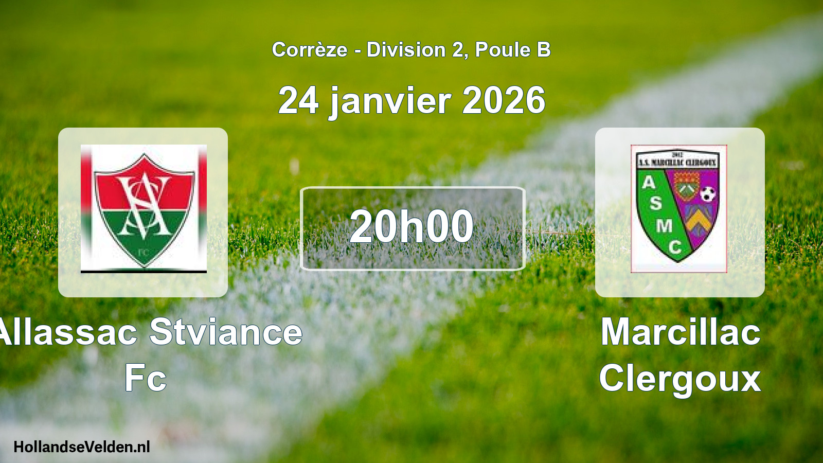 Geplande wedstrijd: Allassac Stviance Fc - Marcillac Clergoux (24 janvier 2026)