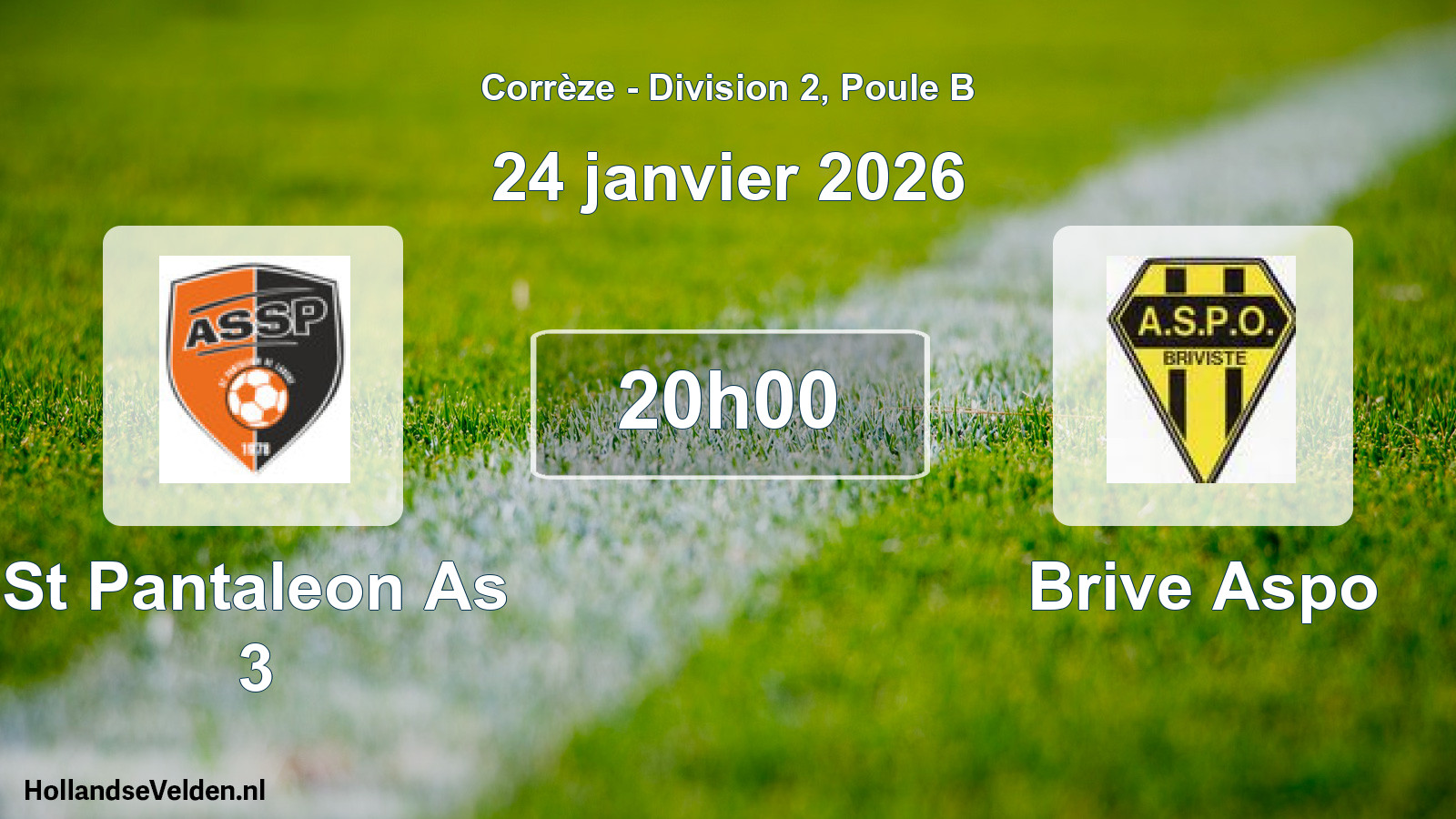 Geplande wedstrijd: St Pantaleon As 3 - Brive Aspo (24 janvier 2026)
